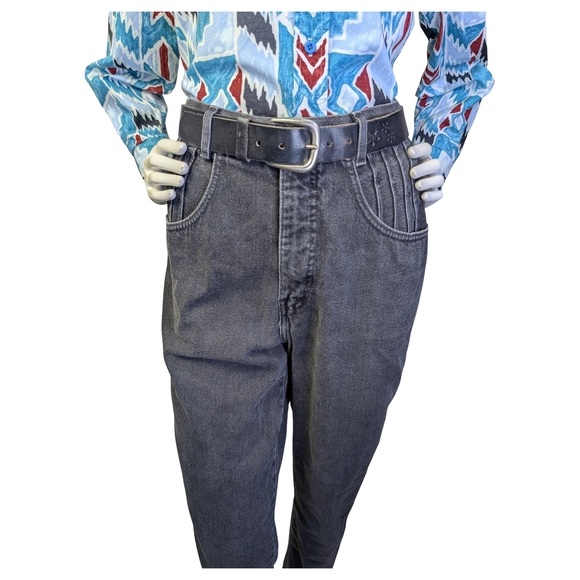 Vintage Denver Hayes Western High Rise Black Jeans | Made in Canada | 27" Waist - Picture 2 of 10